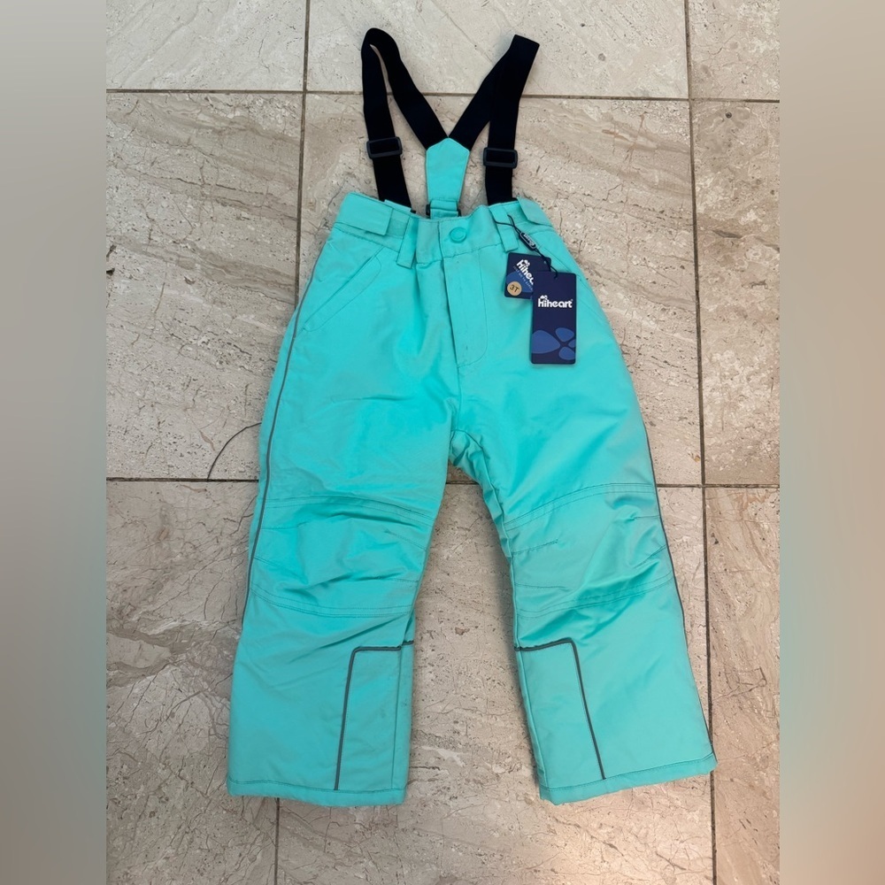 Snow Suit Kids' Teal Overalls pants removable suspenders size 3T NEW